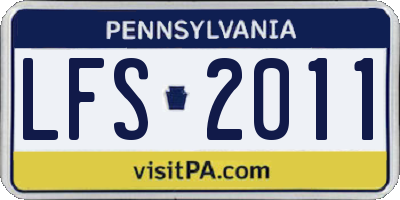 PA license plate LFS2011