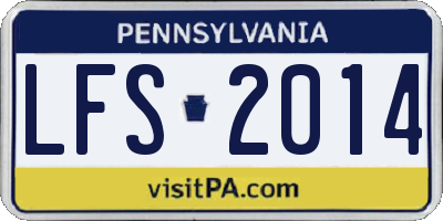 PA license plate LFS2014