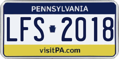 PA license plate LFS2018
