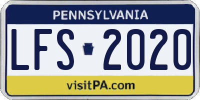 PA license plate LFS2020