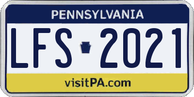 PA license plate LFS2021