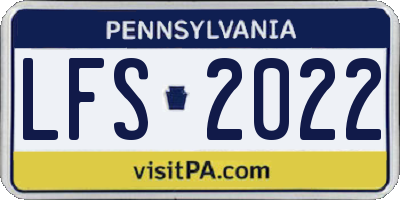PA license plate LFS2022