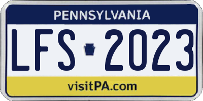 PA license plate LFS2023