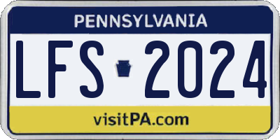 PA license plate LFS2024