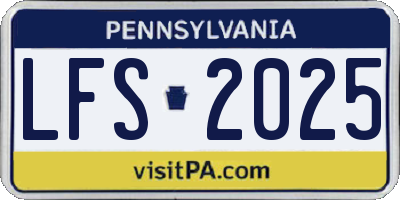 PA license plate LFS2025