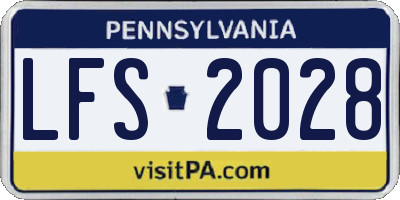 PA license plate LFS2028