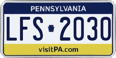 PA license plate LFS2030