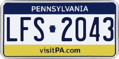 PA license plate LFS2043