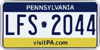 PA license plate LFS2044
