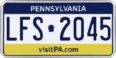 PA license plate LFS2045