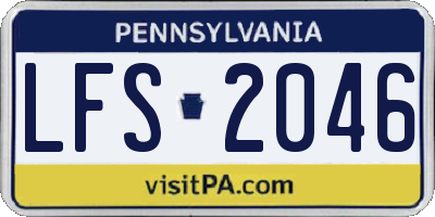 PA license plate LFS2046