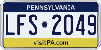 PA license plate LFS2049