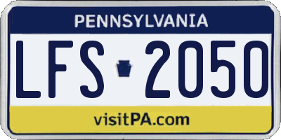 PA license plate LFS2050