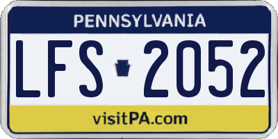 PA license plate LFS2052
