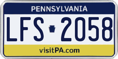 PA license plate LFS2058