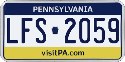 PA license plate LFS2059