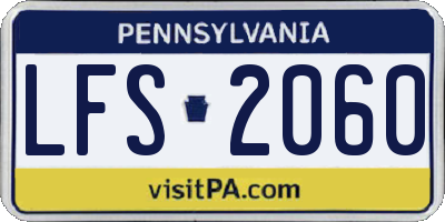 PA license plate LFS2060