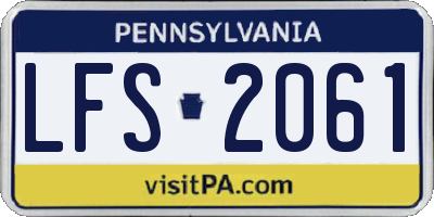 PA license plate LFS2061