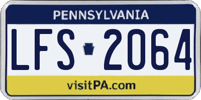 PA license plate LFS2064