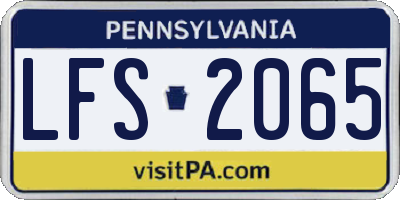 PA license plate LFS2065