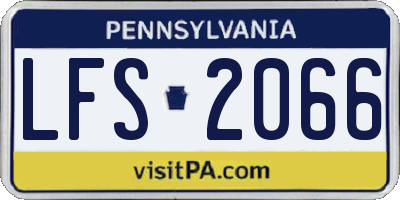 PA license plate LFS2066