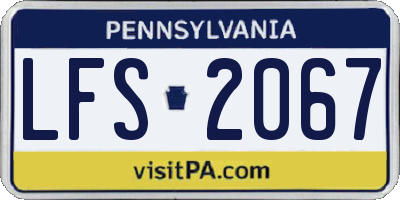 PA license plate LFS2067