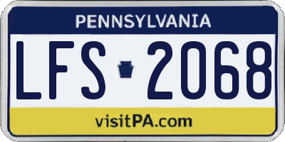 PA license plate LFS2068