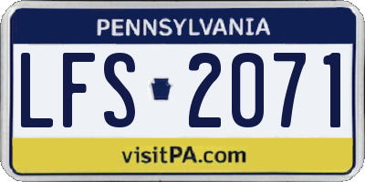 PA license plate LFS2071