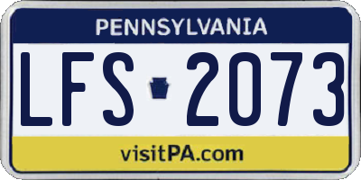 PA license plate LFS2073