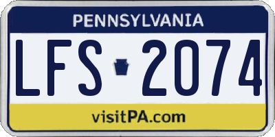PA license plate LFS2074