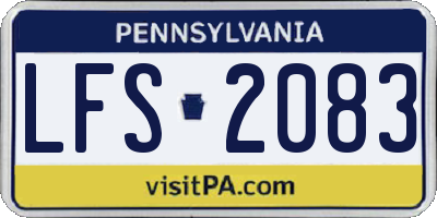 PA license plate LFS2083