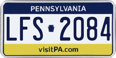 PA license plate LFS2084