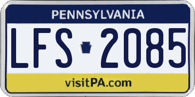 PA license plate LFS2085