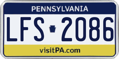 PA license plate LFS2086