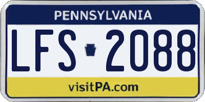 PA license plate LFS2088