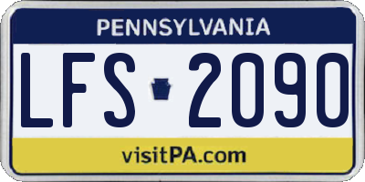 PA license plate LFS2090