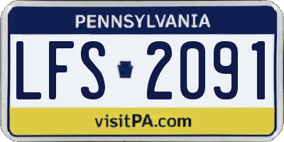 PA license plate LFS2091