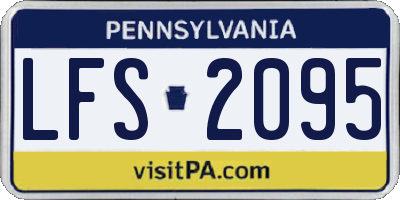 PA license plate LFS2095