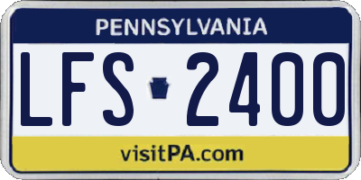 PA license plate LFS2400