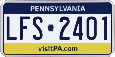 PA license plate LFS2401