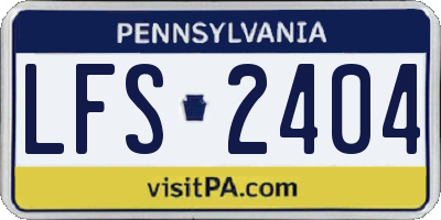 PA license plate LFS2404