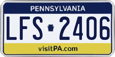 PA license plate LFS2406