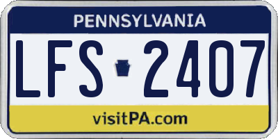 PA license plate LFS2407