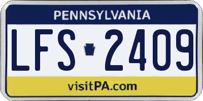 PA license plate LFS2409