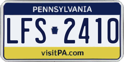PA license plate LFS2410