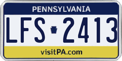 PA license plate LFS2413