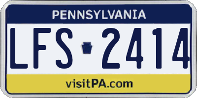 PA license plate LFS2414
