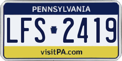 PA license plate LFS2419