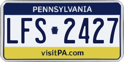 PA license plate LFS2427