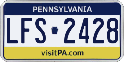 PA license plate LFS2428